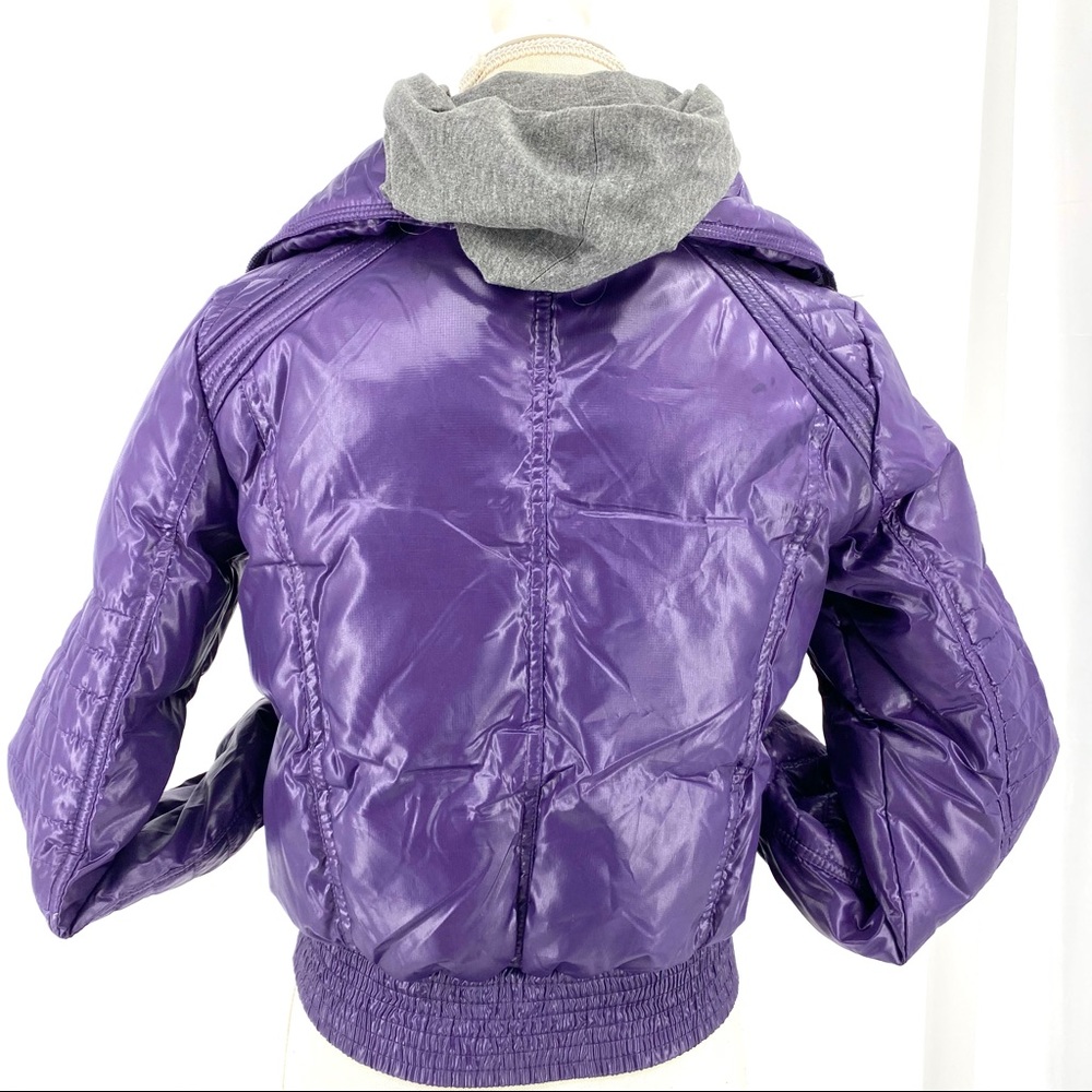 Grane Purple hooded long sleeve puffer coat - Picture 3 of 9